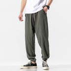 Men's Casual Cropped Pants Thin Linen Sports