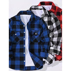 Men's Casual Loose Flannel Plaid Shirt