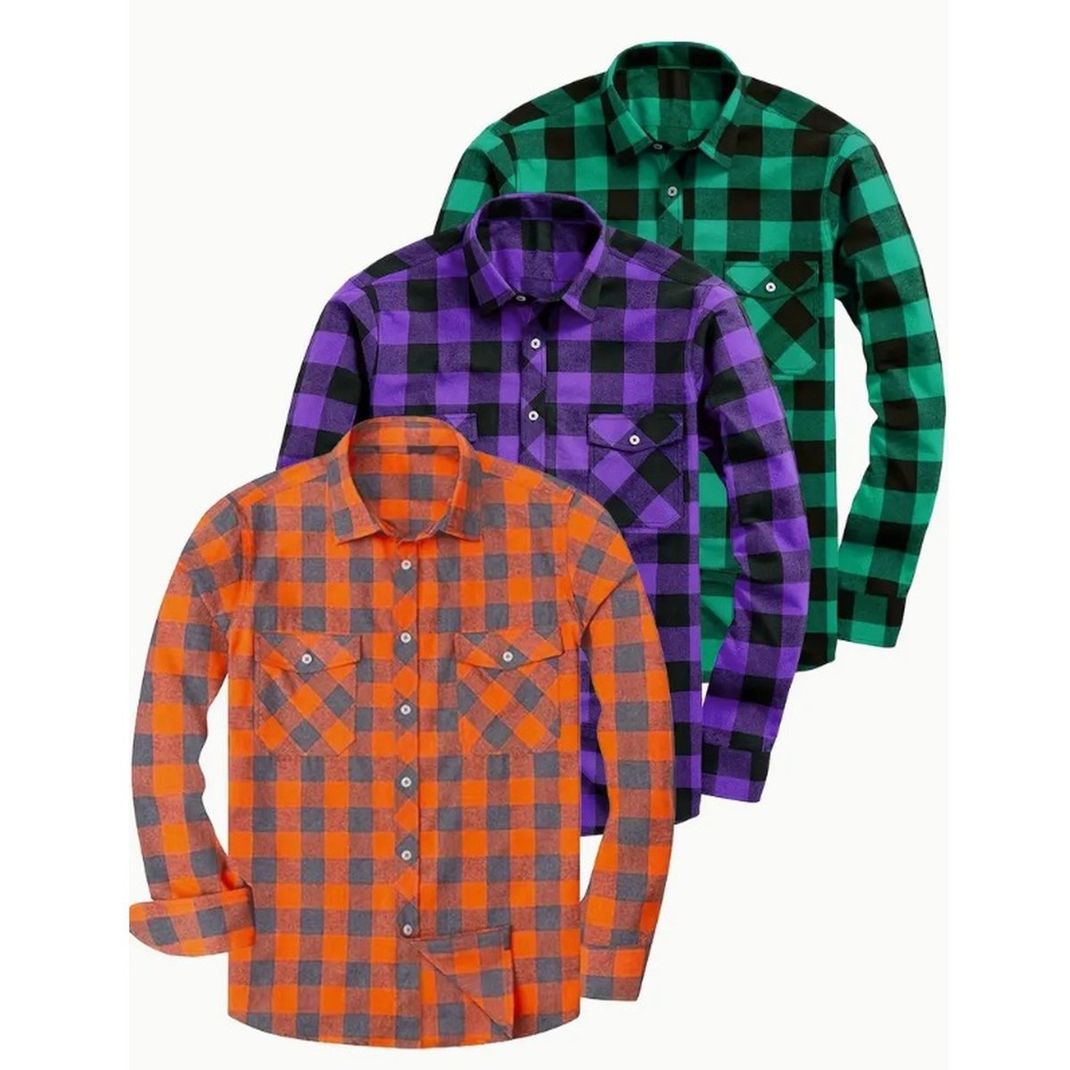 Men's Casual Loose Flannel Plaid Shirt