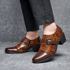 Men's Casual Shoes Snakeskin Cuban Leather