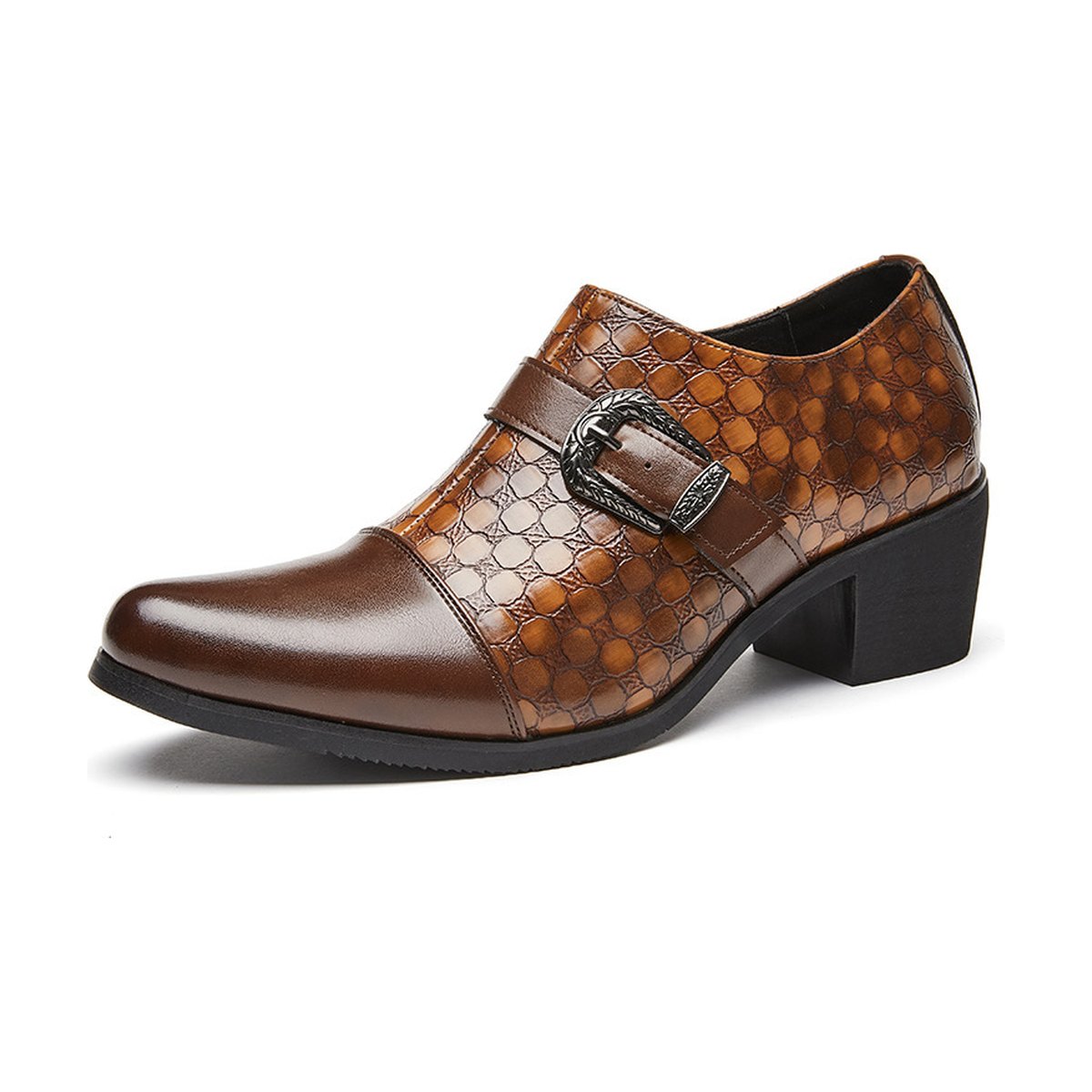 Men's Casual Shoes Snakeskin Cuban Leather