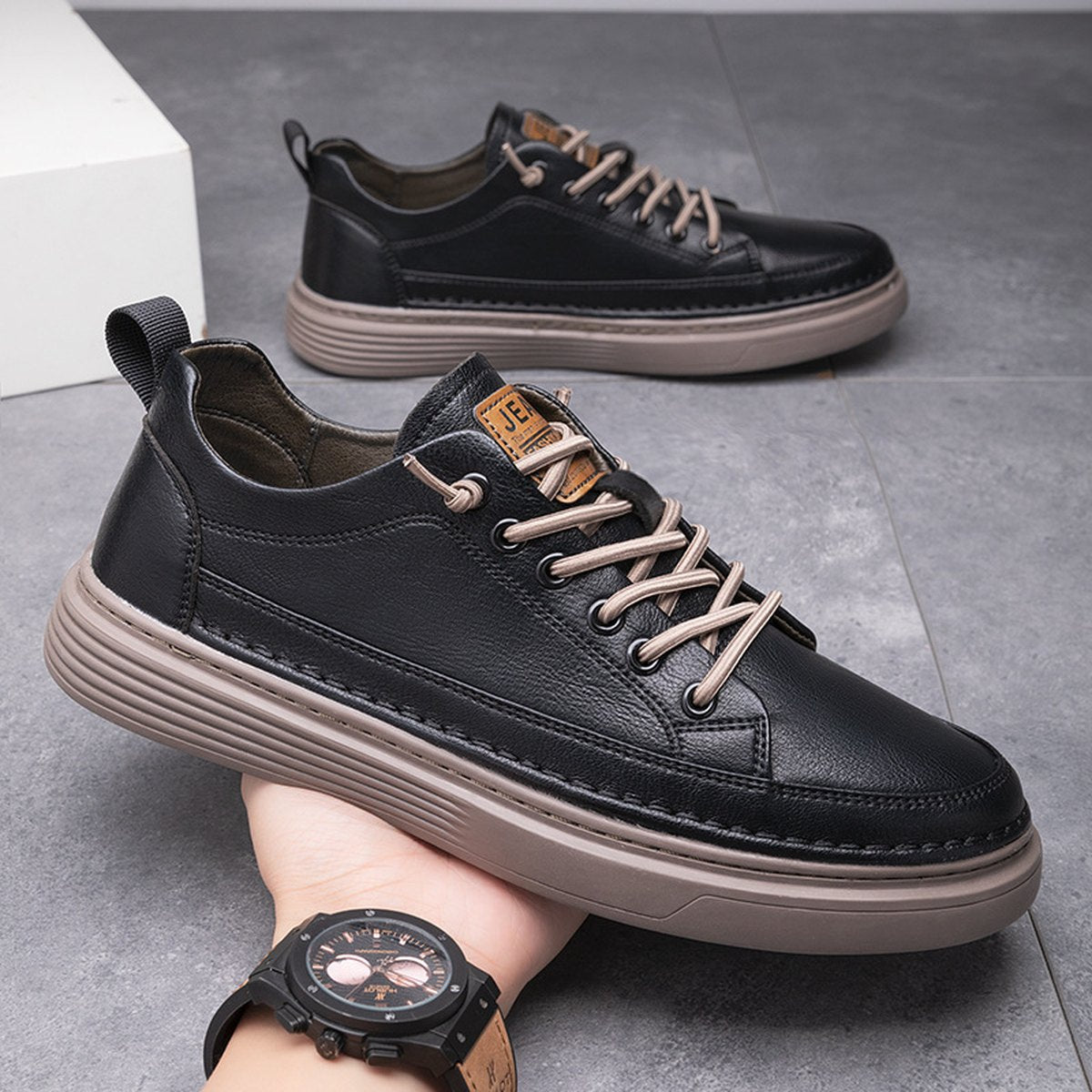 Men's Casual Sneakers Work Waterproof Flat Shoes