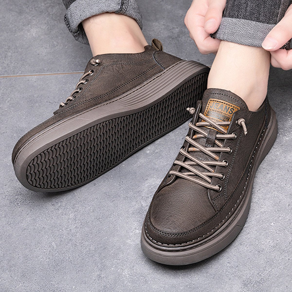 Men's Casual Sneakers Work Waterproof Flat Shoes