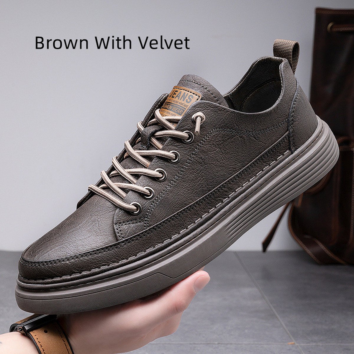 Men's Casual Sneakers Work Waterproof Flat Shoes