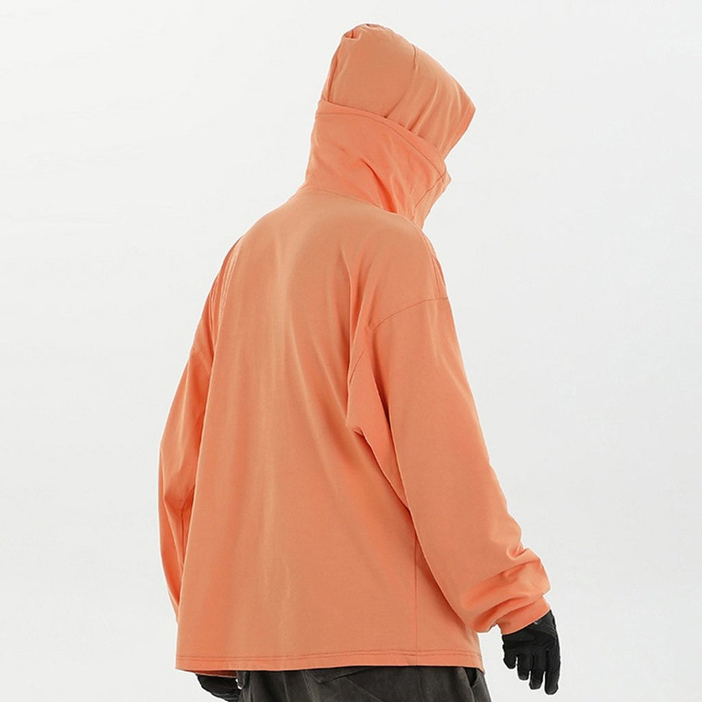 Men's Casual Turtleneck Hooded Ribbon Sweater