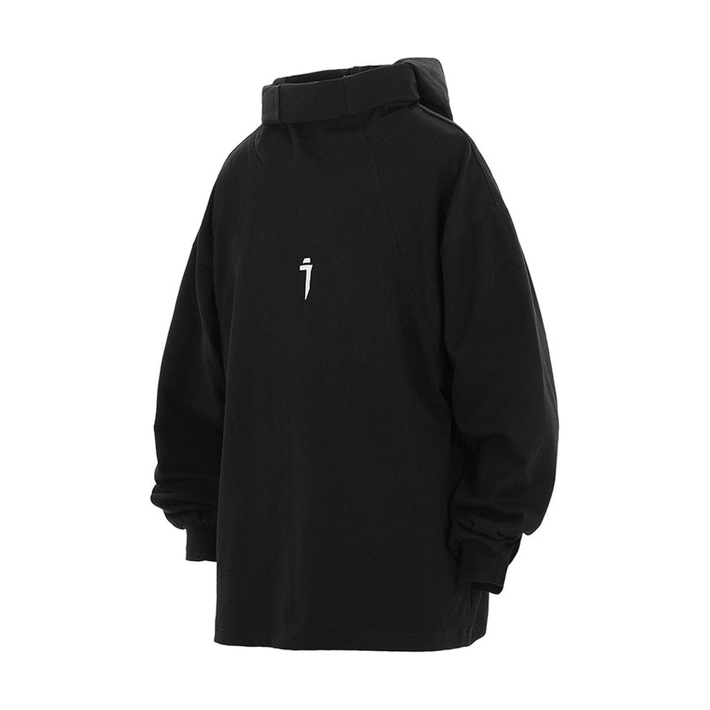 Men's Casual Turtleneck Hooded Ribbon Sweater