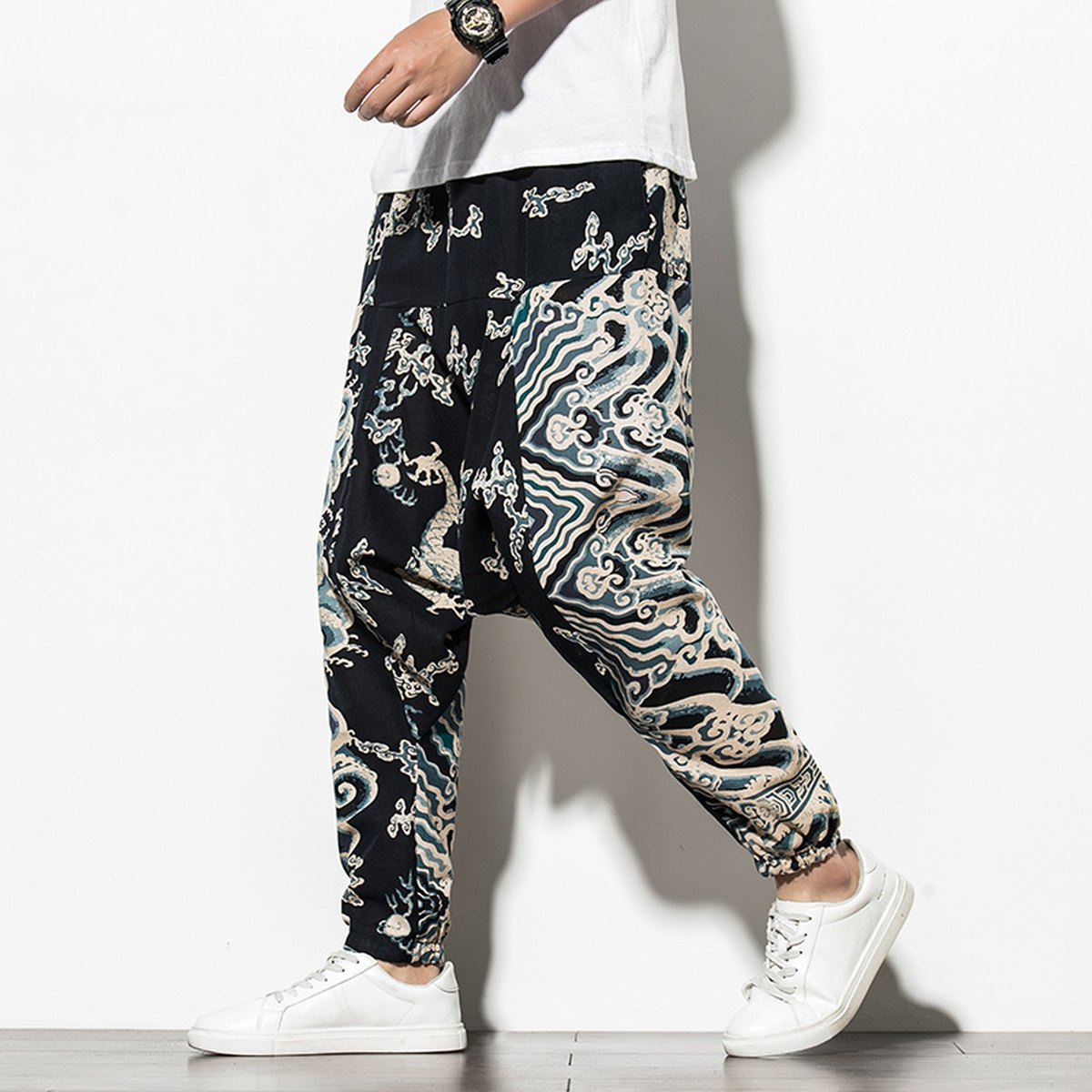 Men's Chinese Wind Bundle Foot Pants Fattening