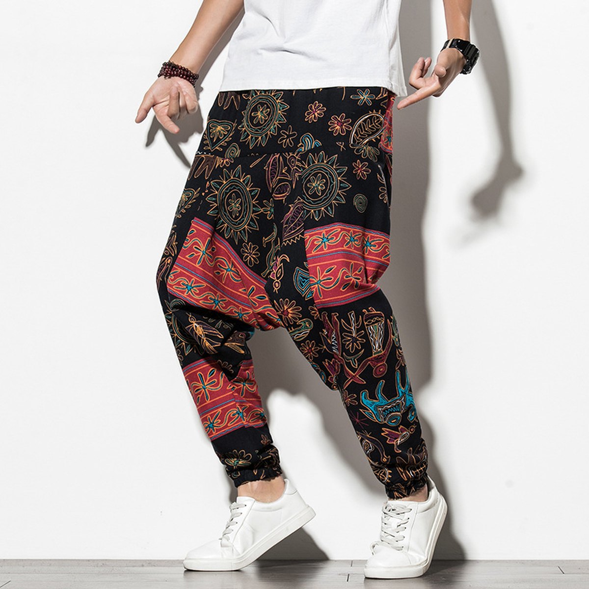 Men's Chinese Wind Bundle Foot Pants Fattening