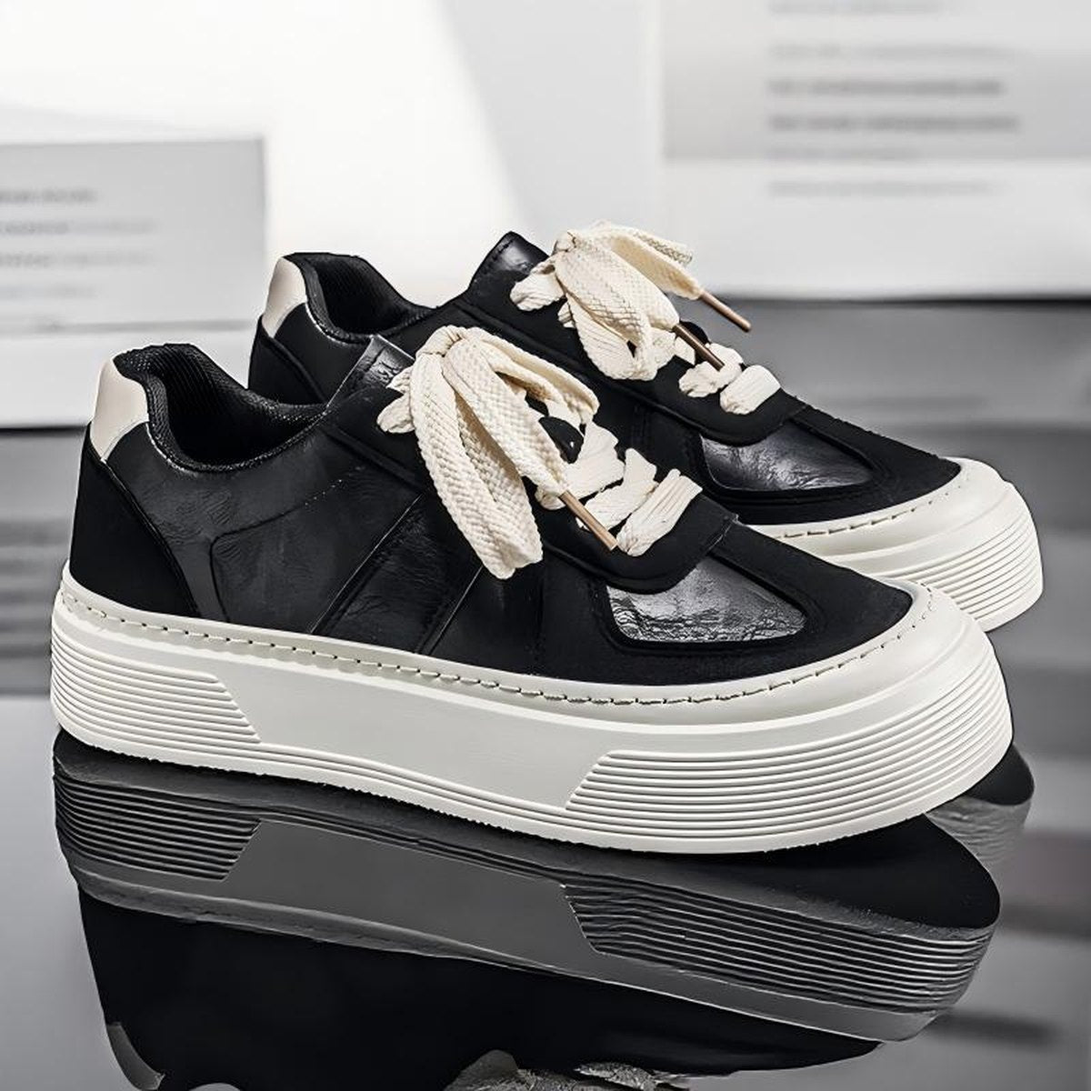 Men's Chunky Platform Heighten Casual Skate Sneakers