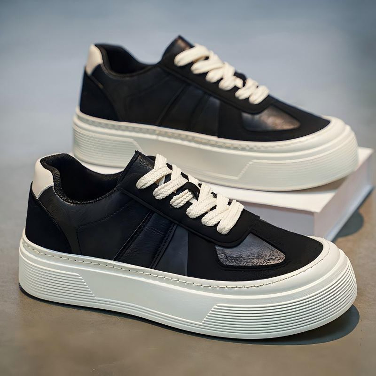 Men's Chunky Platform Heighten Casual Skate Sneakers