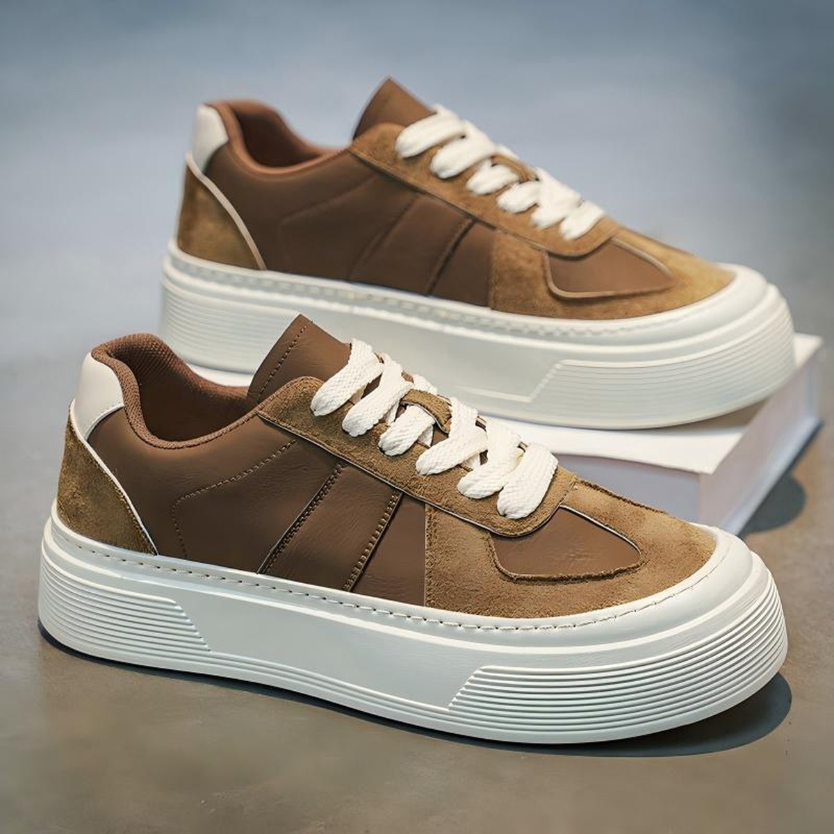 Men's Chunky Platform Heighten Casual Skate Sneakers