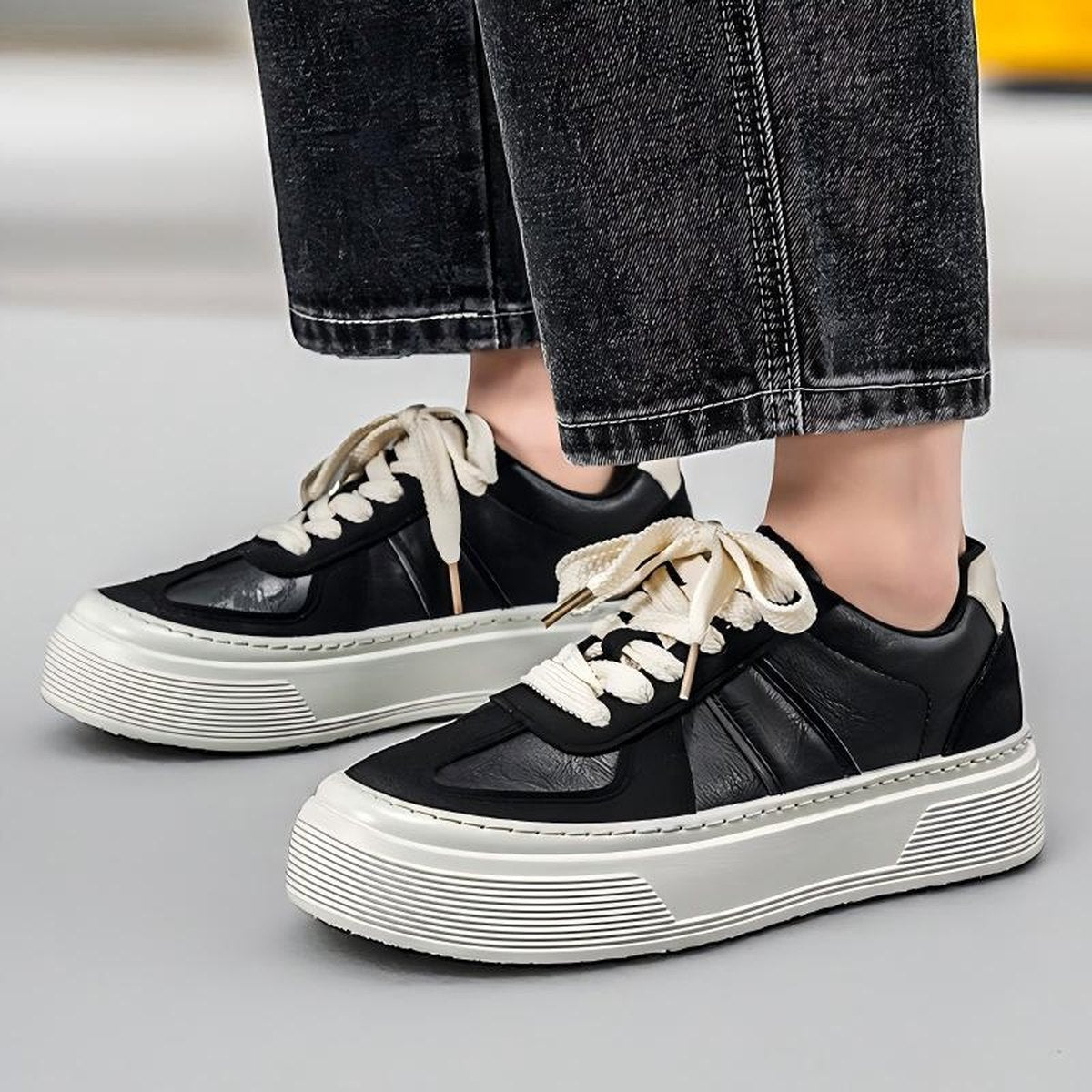Men's Chunky Platform Heighten Casual Skate Sneakers