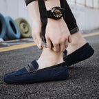 Men's Color-block Edging Slip On Loafer Versatile Leather