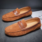 Men's Color-block Edging Slip On Loafer Versatile Leather