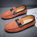 Men's Color-block Edging Slip On Loafer Versatile Leather