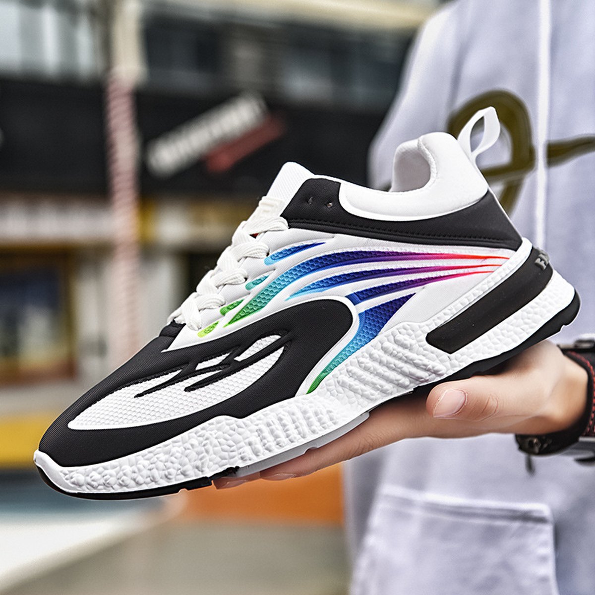 Men's Colorful Casual Shoes Flying Woven Sports
