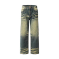 Men's Contrast Color Washed Worn Jeans