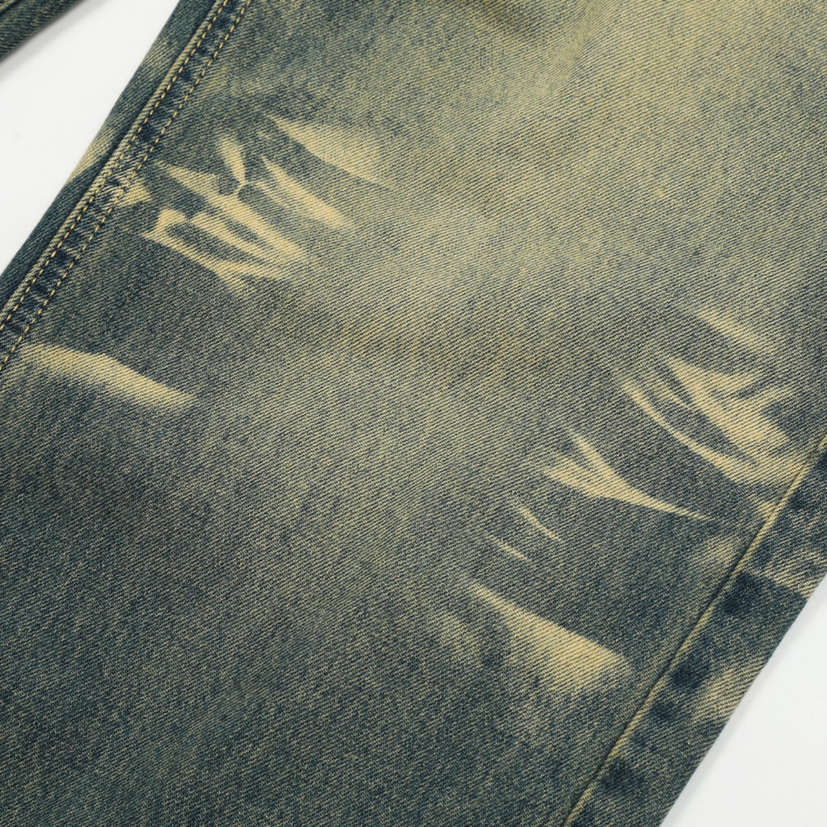 Men's Contrast Color Washed Worn Jeans
