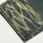 Men's Contrast Color Washed Worn Jeans