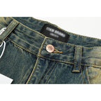 Men's Contrast Color Washed Worn Jeans