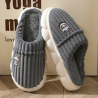 Men's Corduroy Slippers Home Bedroom Floor Plush Shoes
