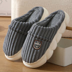 Men's Corduroy Slippers Home Bedroom Floor Plush Shoes
