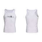 Men's Cotton White Tank Top Cross Print