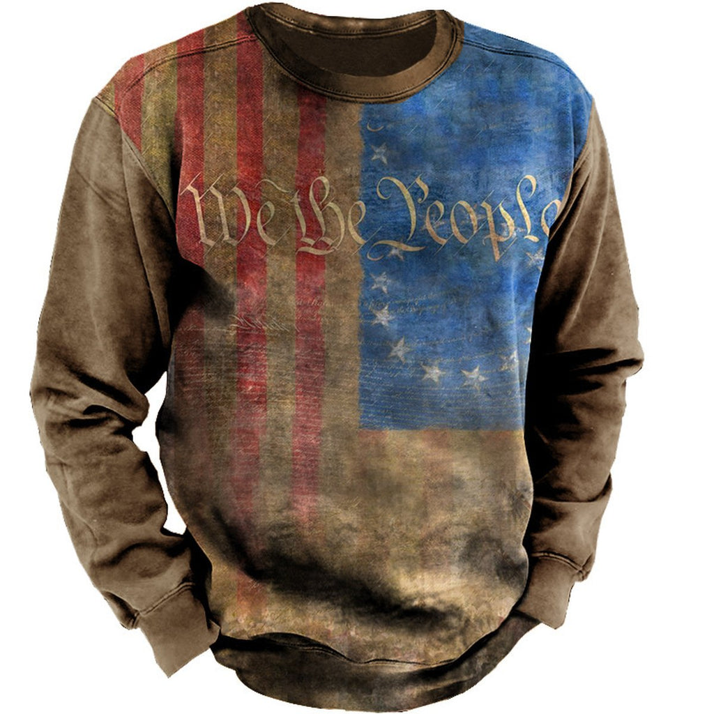 Men's Crewneck Sweater Vintage Print