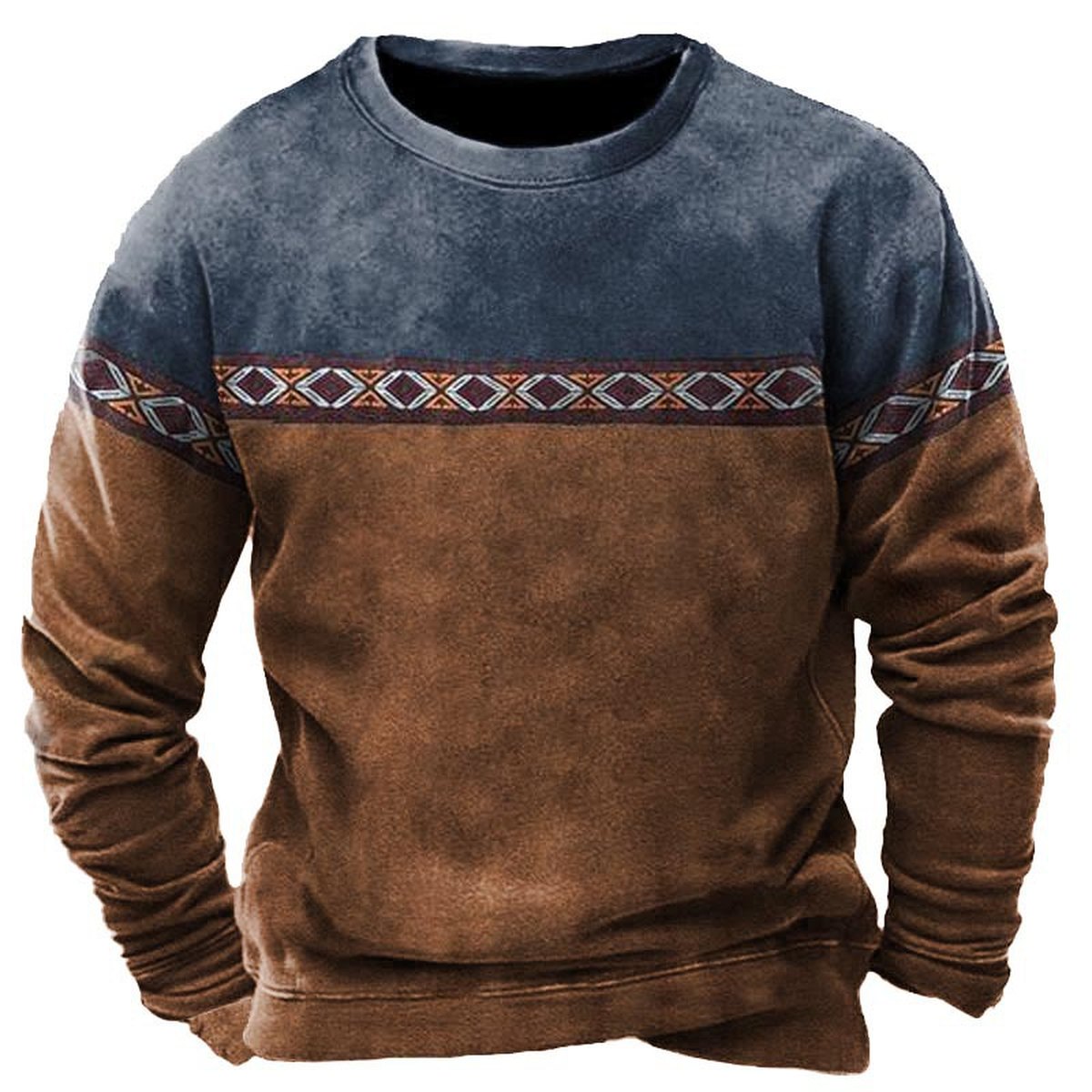 Men's Crewneck Sweater Vintage Print