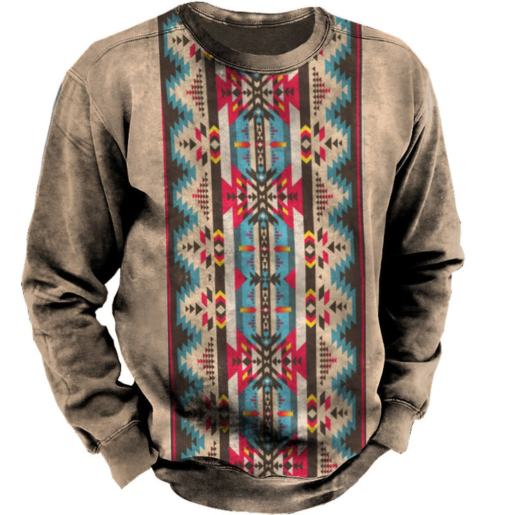 Men's Crewneck Sweater Vintage Print