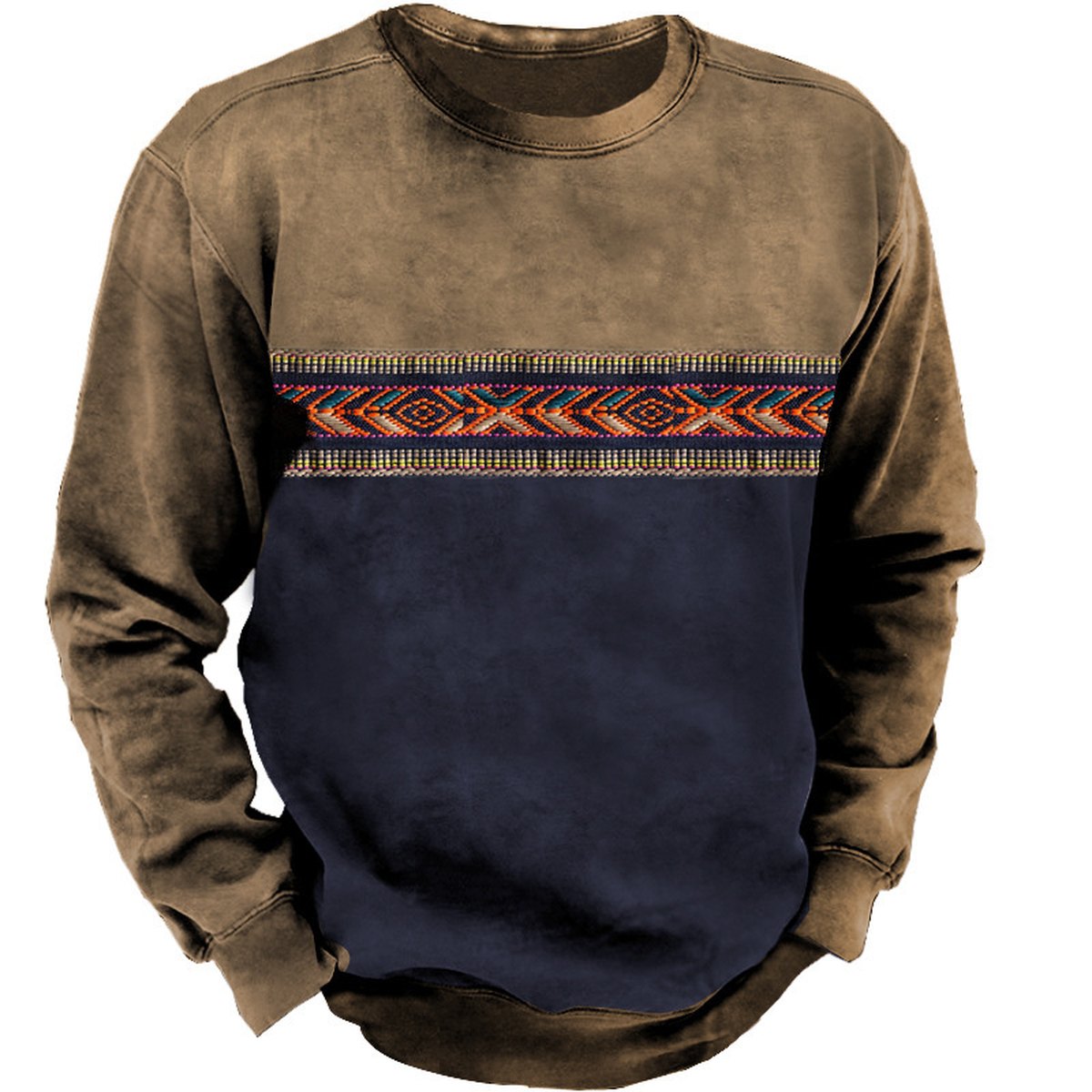 Men's Crewneck Sweater Vintage Print