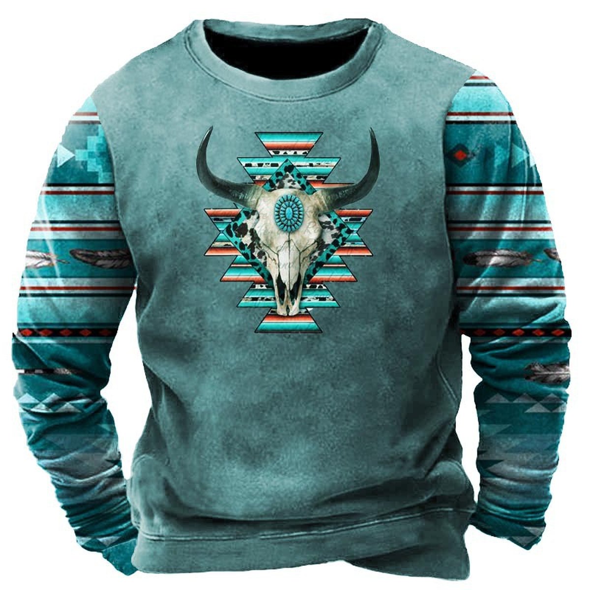 Men's Crewneck Sweater Vintage Print