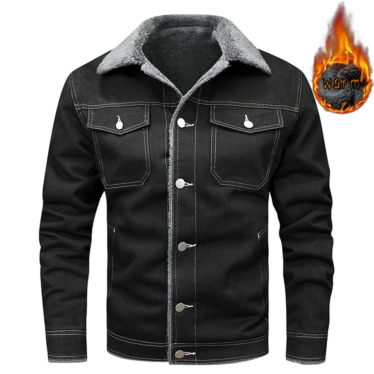 Men's Denim Coat Fleece-lined Brands Jacket