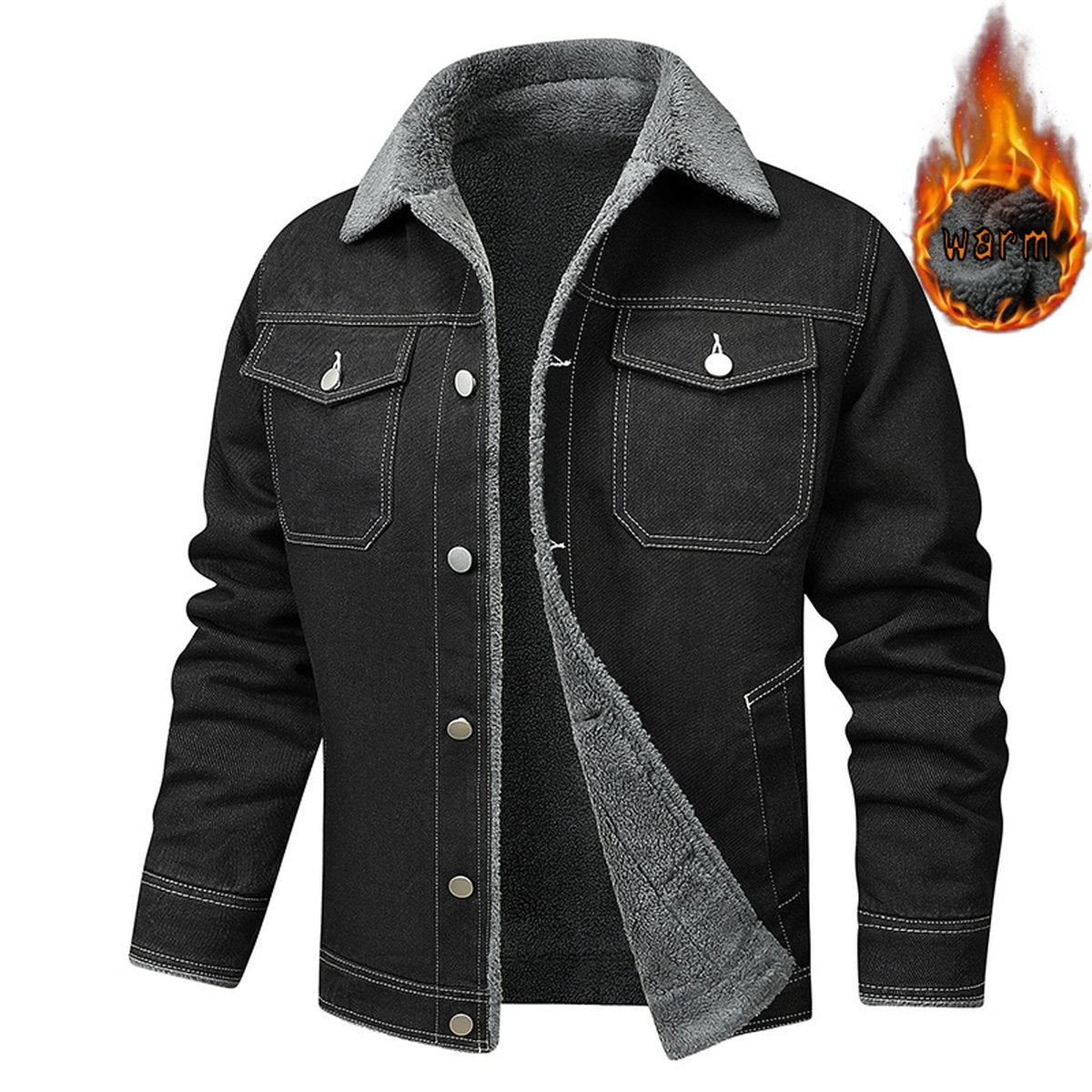 Men's Denim Coat Fleece-lined Brands Jacket