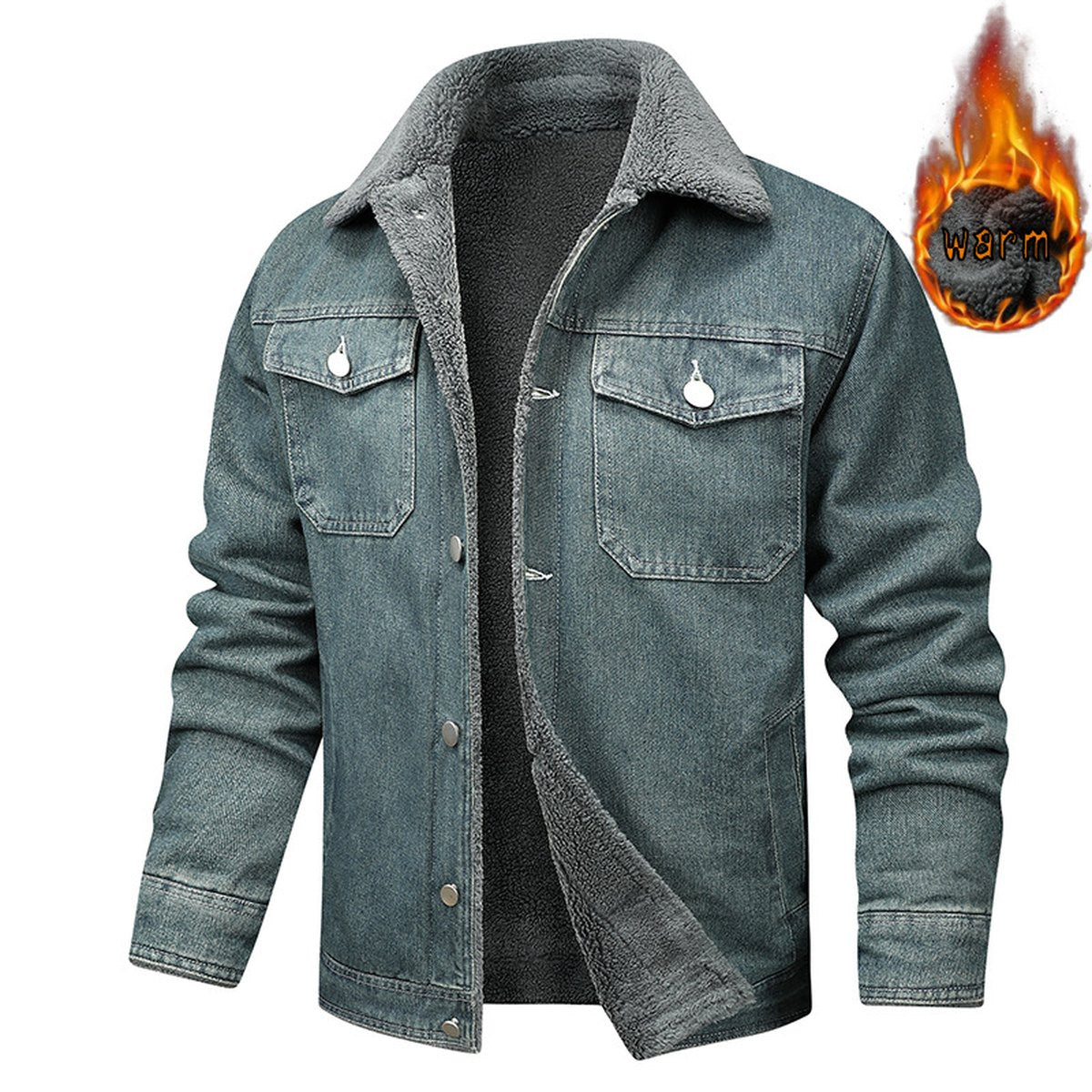 Men's Denim Coat Fleece-lined Brands Jacket