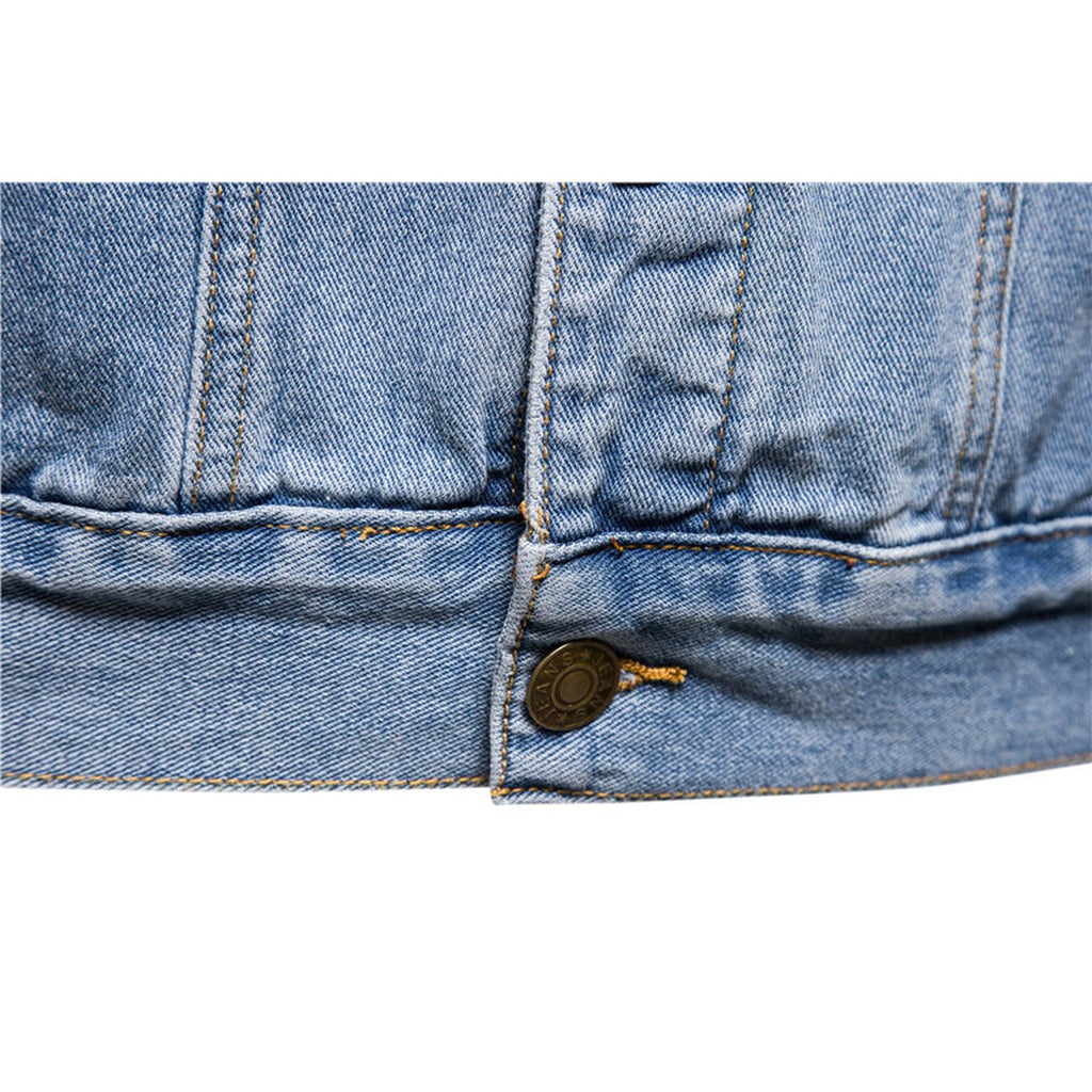 Men's Denim Jacket Cotton Casual Slim