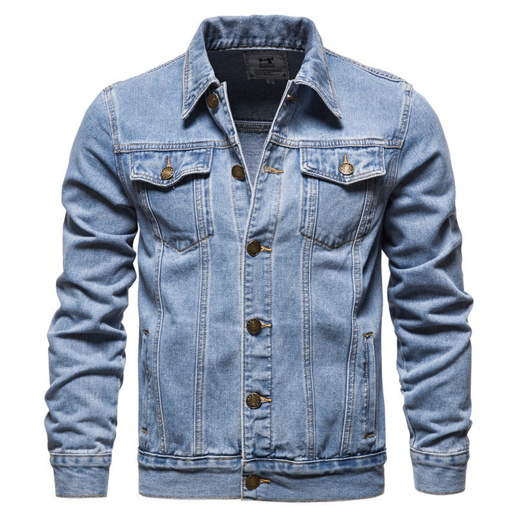 Men's Denim Jacket Cotton Casual Slim