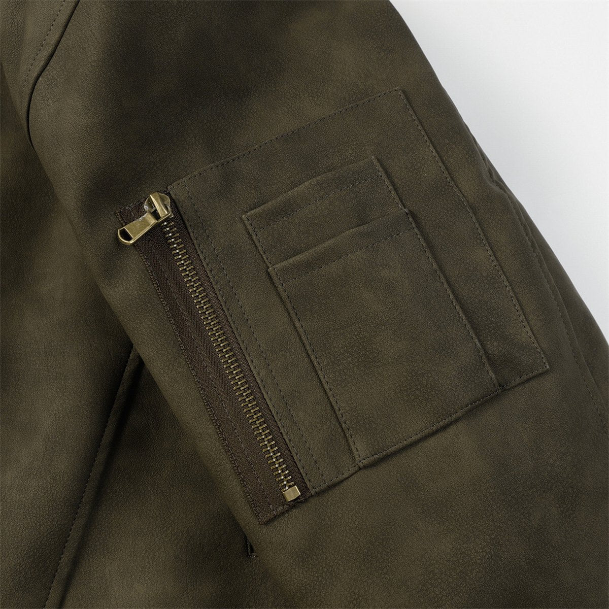 Men's Distressed PU Leather Coat