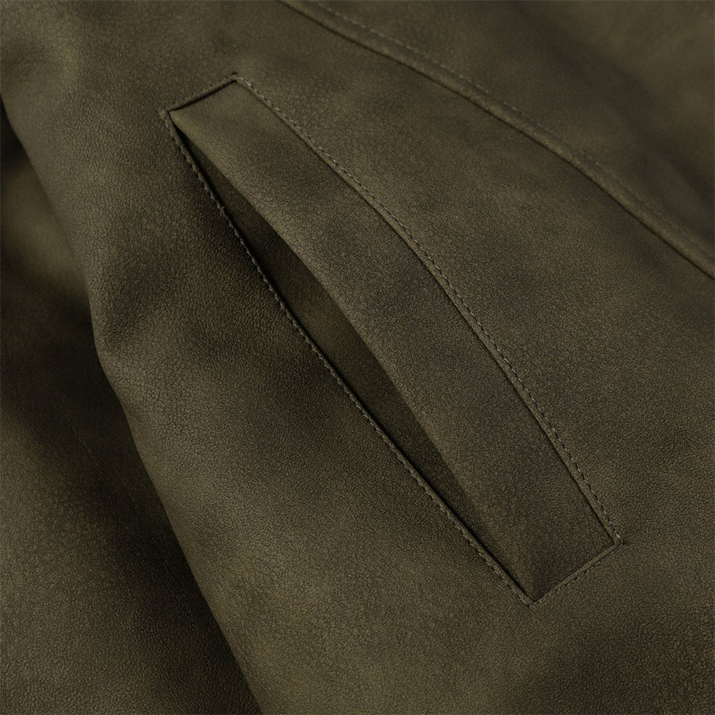 Men's Distressed PU Leather Coat
