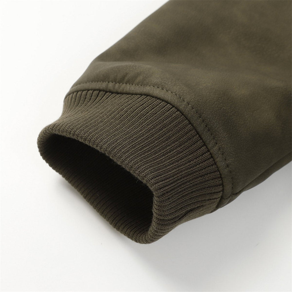 Men's Distressed PU Leather Coat