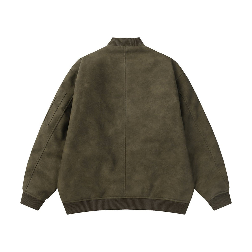 Men's Distressed PU Leather Coat