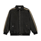 Men's Distressed PU Leather Jacket Cotton Clothes