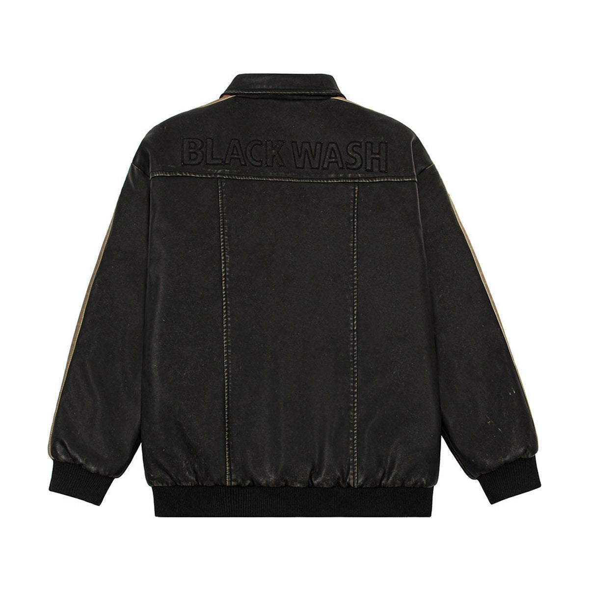 Men's Distressed PU Leather Jacket Cotton Clothes