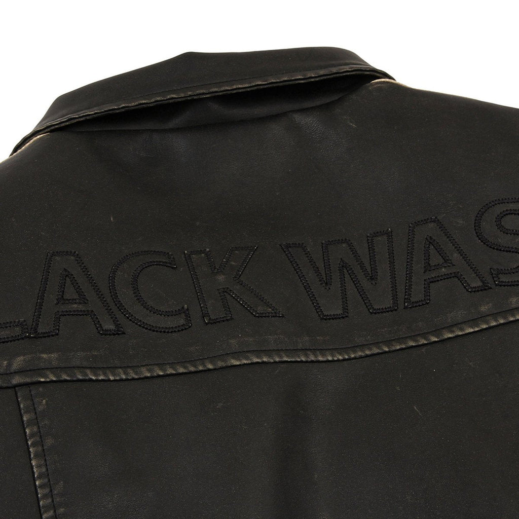 Men's Distressed PU Leather Jacket Cotton Clothes