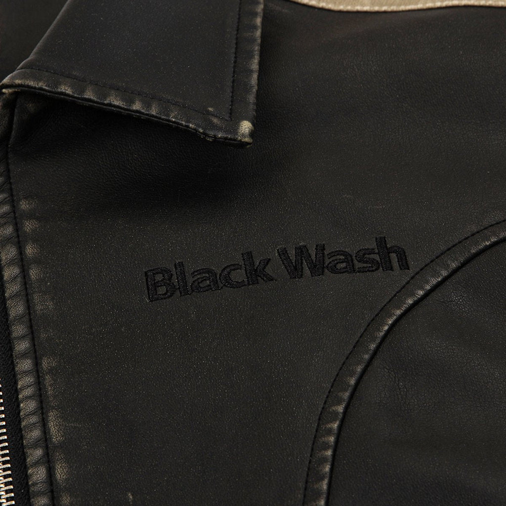 Men's Distressed PU Leather Jacket Cotton Clothes