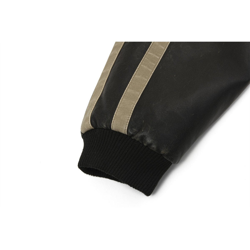 Men's Distressed PU Leather Jacket Cotton Clothes