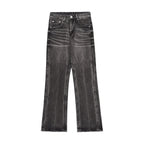 Men's Distressed Wide-leg Jeans