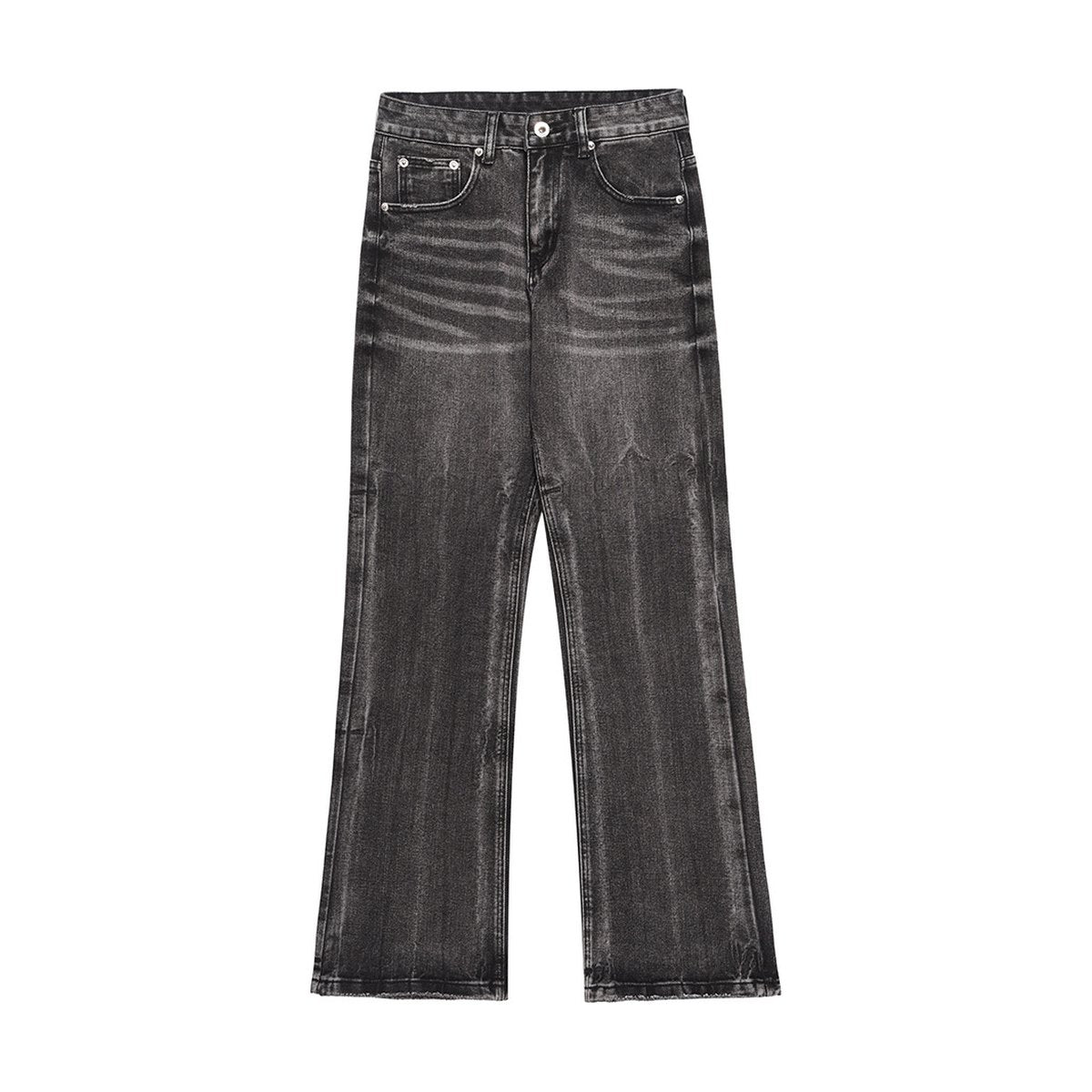 Men's Distressed Wide-leg Jeans