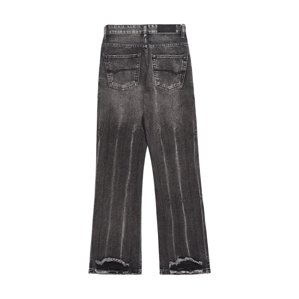 Men's Distressed Wide-leg Jeans