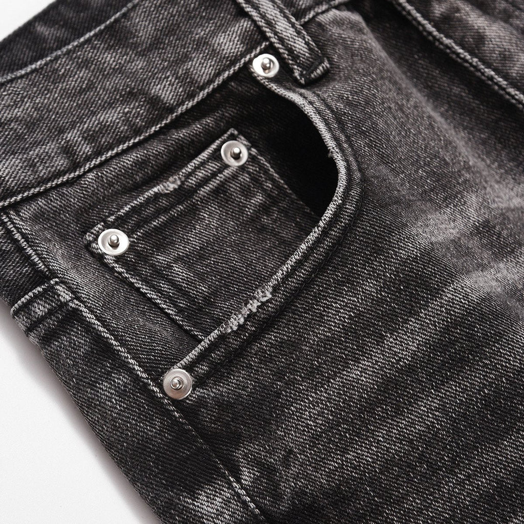 Men's Distressed Wide-leg Jeans